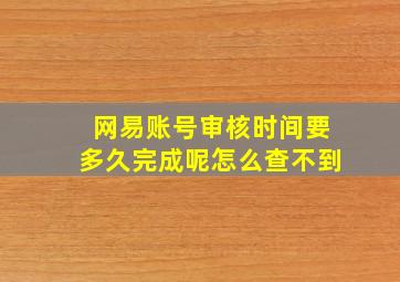 网易账号审核时间要多久完成呢怎么查不到