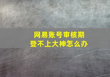 网易账号审核期登不上大神怎么办