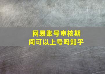 网易账号审核期间可以上号吗知乎