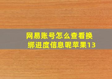 网易账号怎么查看换绑进度信息呢苹果13