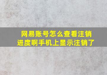 网易账号怎么查看注销进度啊手机上显示注销了