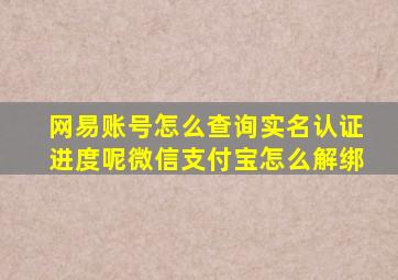 网易账号怎么查询实名认证进度呢微信支付宝怎么解绑