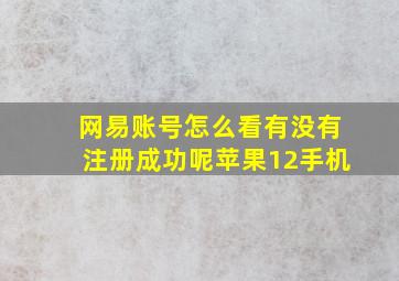 网易账号怎么看有没有注册成功呢苹果12手机