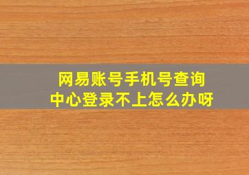 网易账号手机号查询中心登录不上怎么办呀