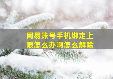 网易账号手机绑定上限怎么办啊怎么解除