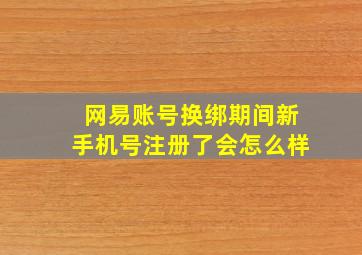 网易账号换绑期间新手机号注册了会怎么样