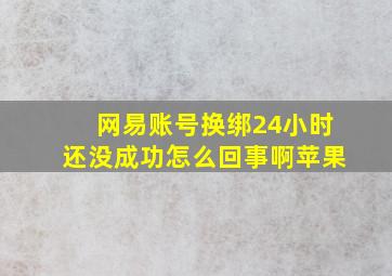 网易账号换绑24小时还没成功怎么回事啊苹果