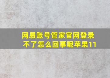 网易账号管家官网登录不了怎么回事呢苹果11