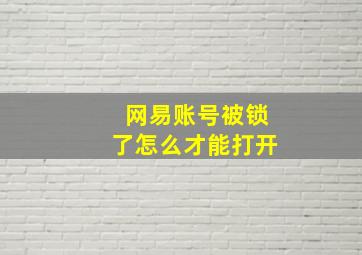 网易账号被锁了怎么才能打开