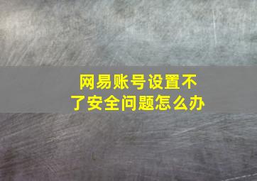 网易账号设置不了安全问题怎么办