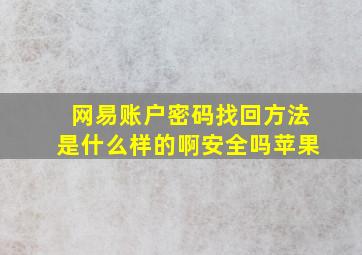 网易账户密码找回方法是什么样的啊安全吗苹果