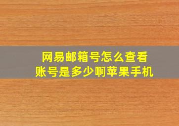 网易邮箱号怎么查看账号是多少啊苹果手机