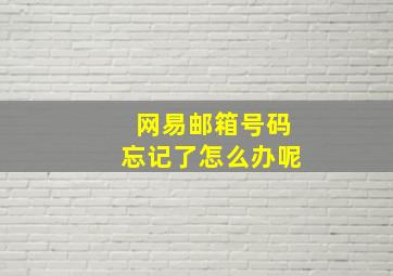 网易邮箱号码忘记了怎么办呢