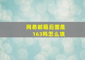 网易邮箱后面是163吗怎么填