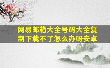 网易邮箱大全号码大全复制下载不了怎么办呀安卓