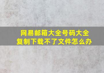 网易邮箱大全号码大全复制下载不了文件怎么办