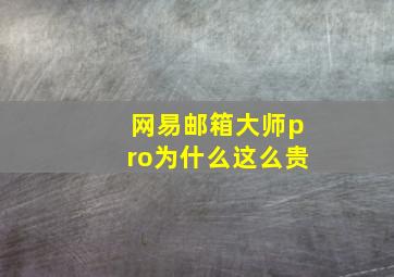 网易邮箱大师pro为什么这么贵