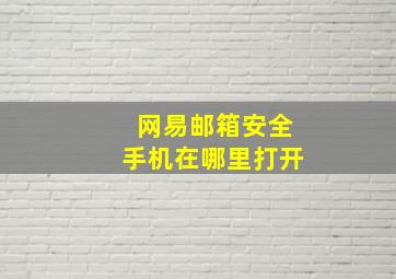 网易邮箱安全手机在哪里打开