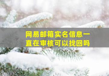 网易邮箱实名信息一直在审核可以找回吗