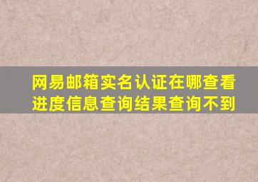 网易邮箱实名认证在哪查看进度信息查询结果查询不到