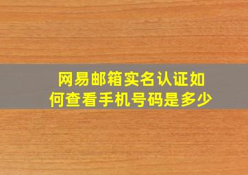 网易邮箱实名认证如何查看手机号码是多少