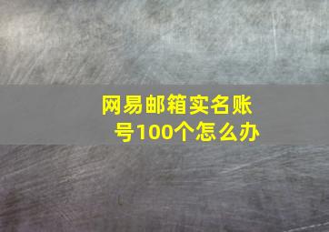 网易邮箱实名账号100个怎么办