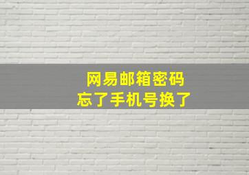 网易邮箱密码忘了手机号换了