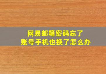 网易邮箱密码忘了 账号手机也换了怎么办