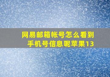 网易邮箱帐号怎么看到手机号信息呢苹果13