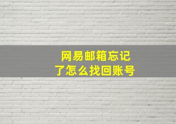 网易邮箱忘记了怎么找回账号