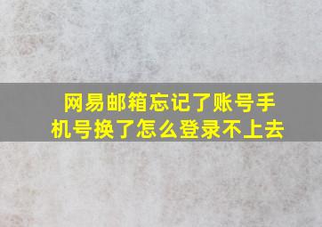 网易邮箱忘记了账号手机号换了怎么登录不上去