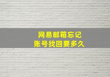 网易邮箱忘记账号找回要多久