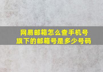 网易邮箱怎么查手机号旗下的邮箱号是多少号码