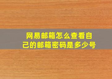 网易邮箱怎么查看自己的邮箱密码是多少号