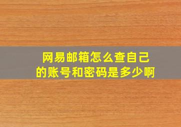 网易邮箱怎么查自己的账号和密码是多少啊