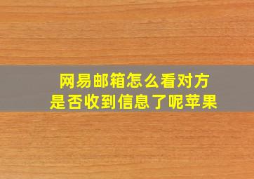 网易邮箱怎么看对方是否收到信息了呢苹果