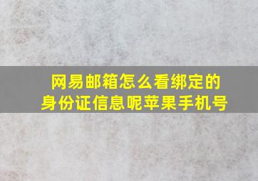 网易邮箱怎么看绑定的身份证信息呢苹果手机号