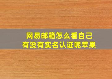 网易邮箱怎么看自己有没有实名认证呢苹果