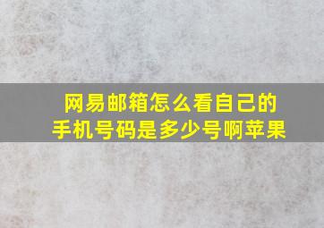 网易邮箱怎么看自己的手机号码是多少号啊苹果