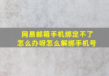 网易邮箱手机绑定不了怎么办呀怎么解绑手机号