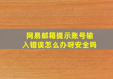 网易邮箱提示账号输入错误怎么办呀安全吗