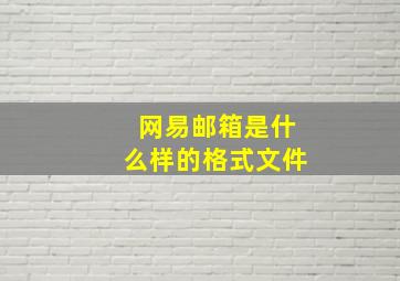 网易邮箱是什么样的格式文件