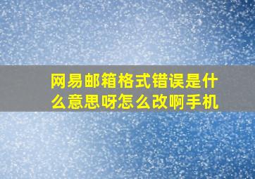 网易邮箱格式错误是什么意思呀怎么改啊手机