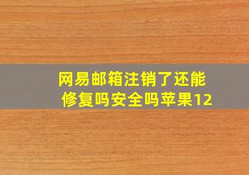 网易邮箱注销了还能修复吗安全吗苹果12