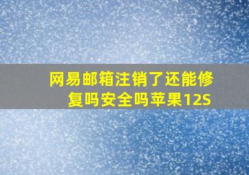 网易邮箱注销了还能修复吗安全吗苹果12S