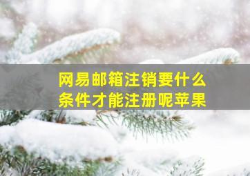 网易邮箱注销要什么条件才能注册呢苹果