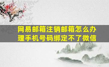 网易邮箱注销邮箱怎么办理手机号码绑定不了微信