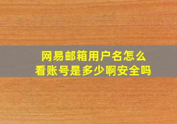 网易邮箱用户名怎么看账号是多少啊安全吗