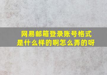 网易邮箱登录账号格式是什么样的啊怎么弄的呀