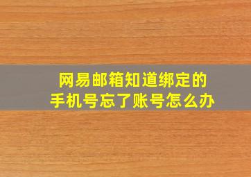 网易邮箱知道绑定的手机号忘了账号怎么办